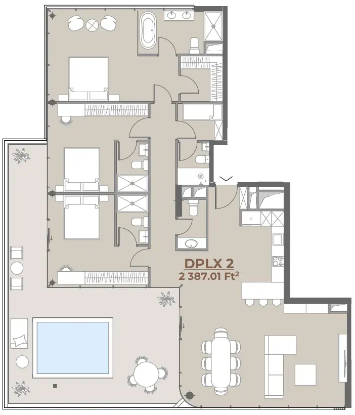 4 Bedrooms penthouse - House of WELL 1 and 2 floor plan