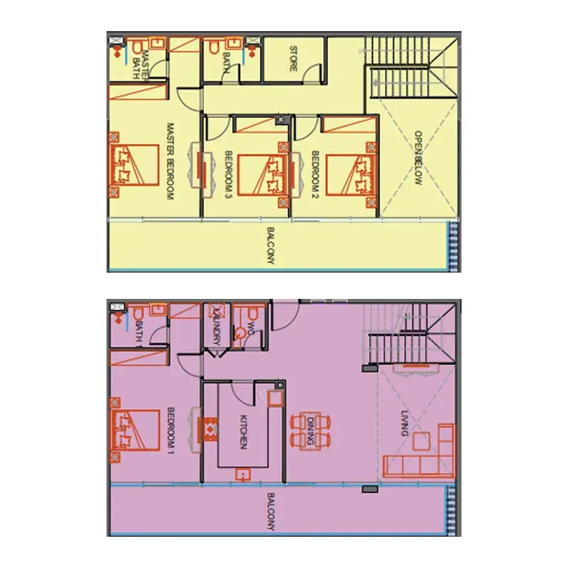 4 Bedrooms duplex - SkyGate Tower floor plan