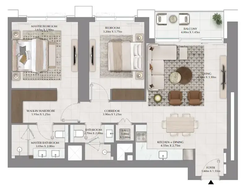 2 Bedrooms apartments - Lyvia By Palace floor plan