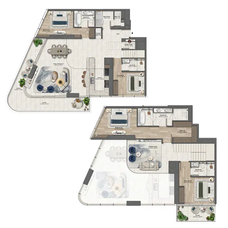 4 Bedrooms apartments - Soulever by Beyond floor plan