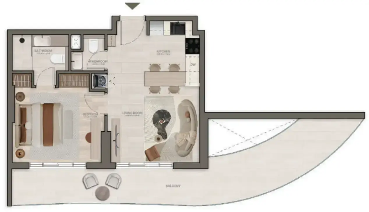 1 Bedroom apartments - Stax floor plan