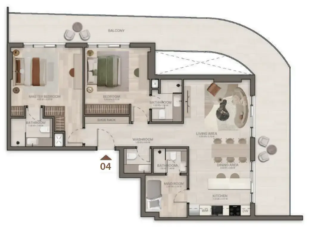 2.5 bedrooms apartments - Stax floor plan