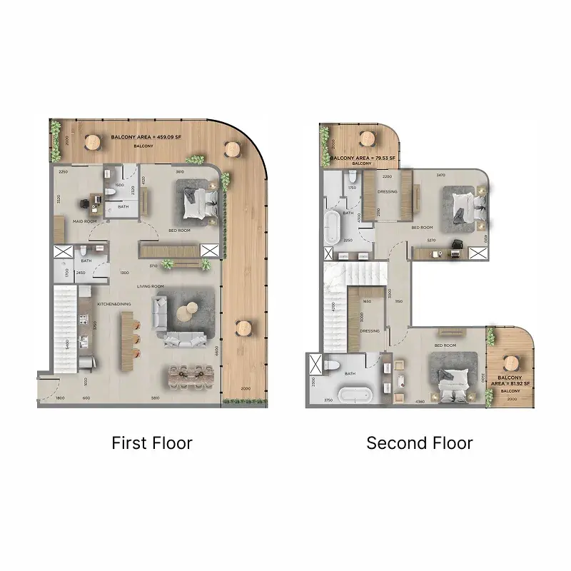3.5 bedrooms duplex - 368 Park Ln. floor plan
