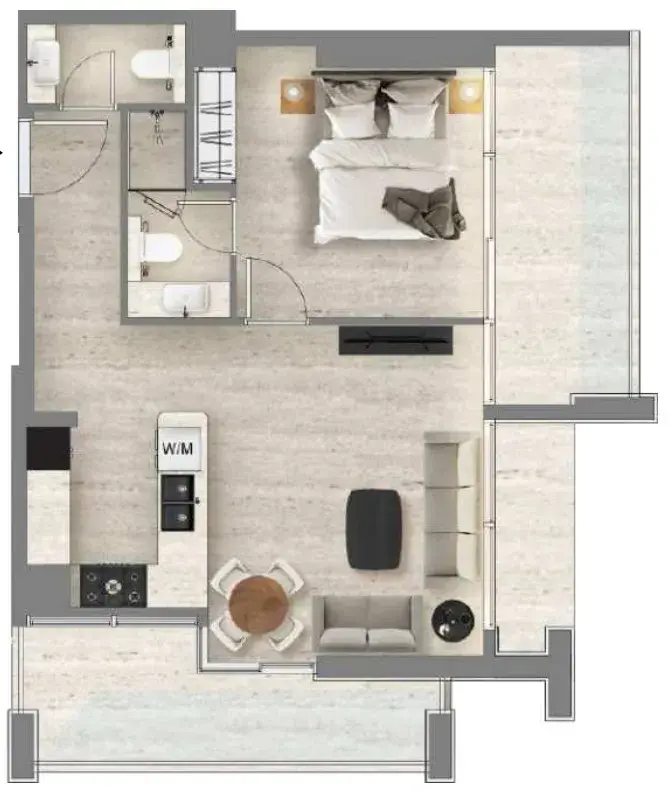 1 Bedroom apartments - Santorini Residences by Loutraki floor plan