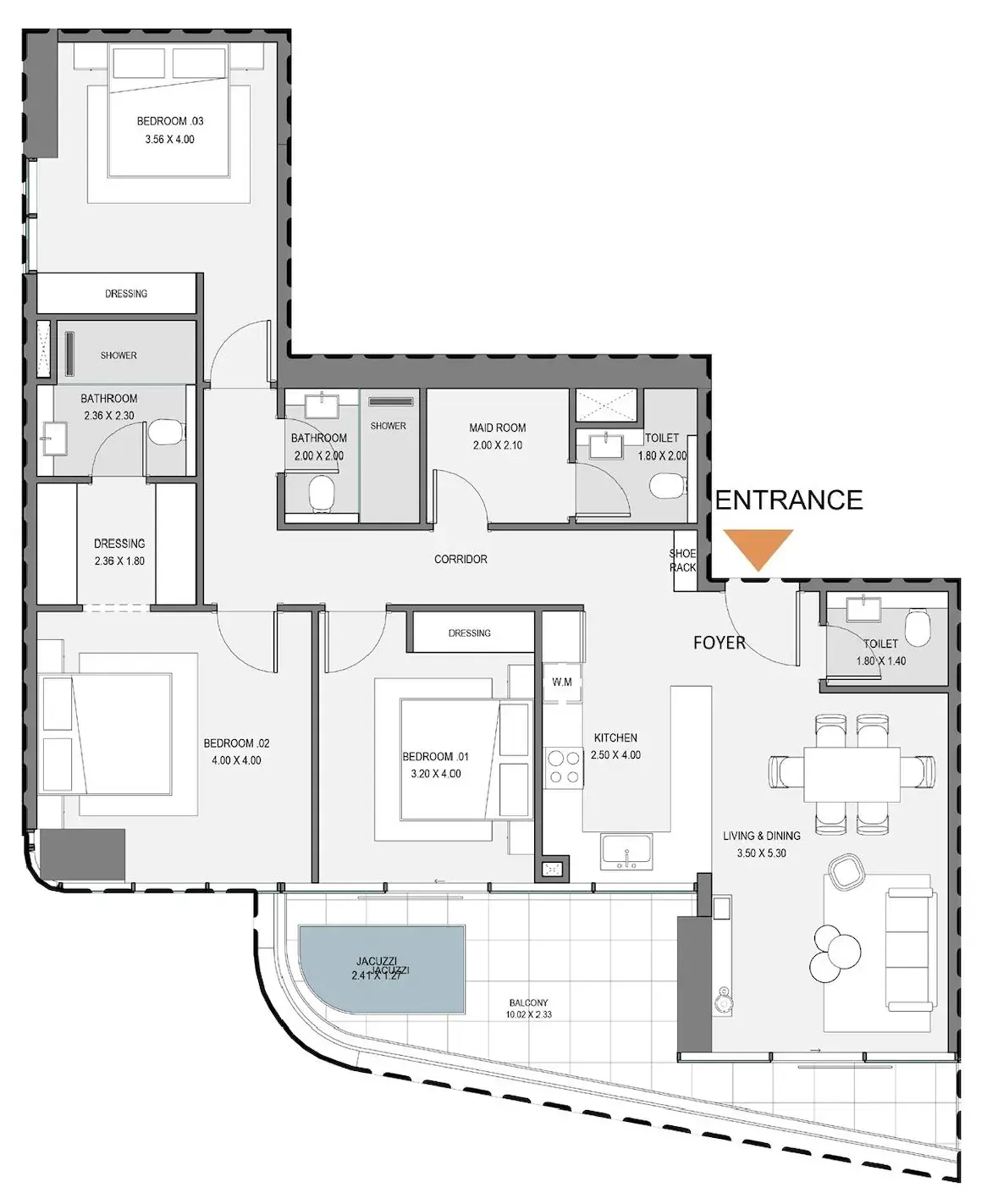 3.5 bedrooms apartments - Zen Lagoons by Sanzen floor plan