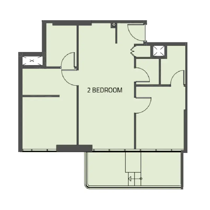 2 Bedrooms apartments - Reef 995 floor plan