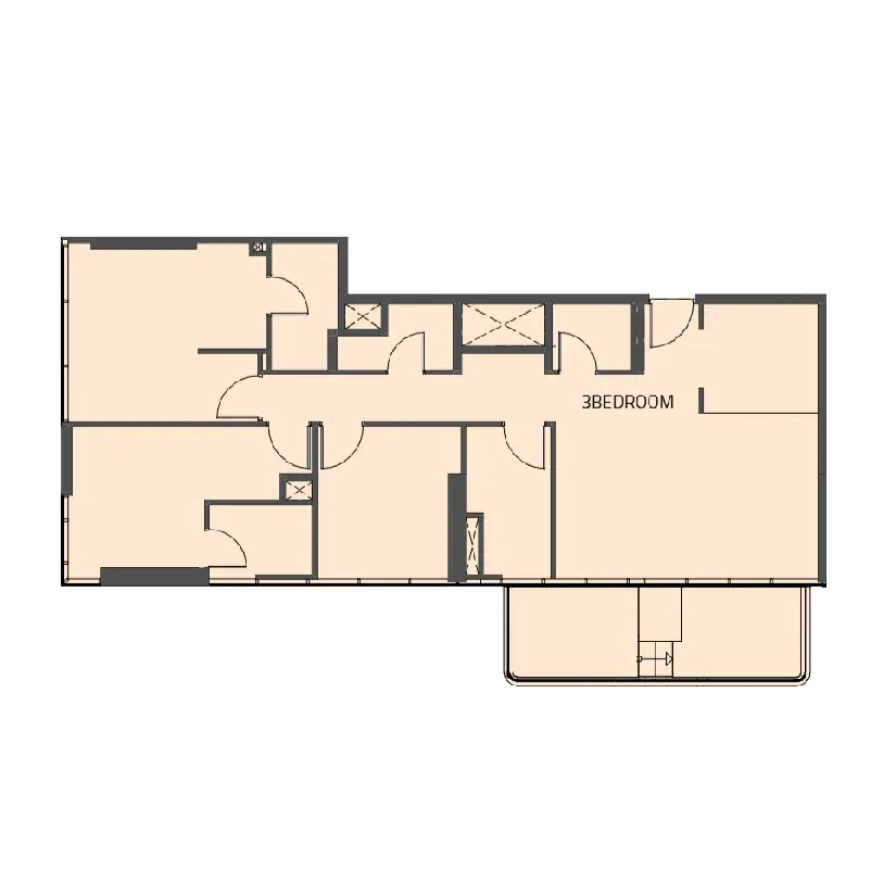3 Bedrooms apartments - Reef 995 floor plan