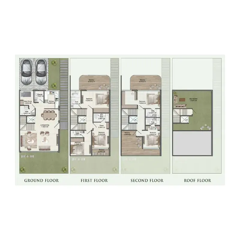 5.5 bedrooms villa - Greenz floor plan