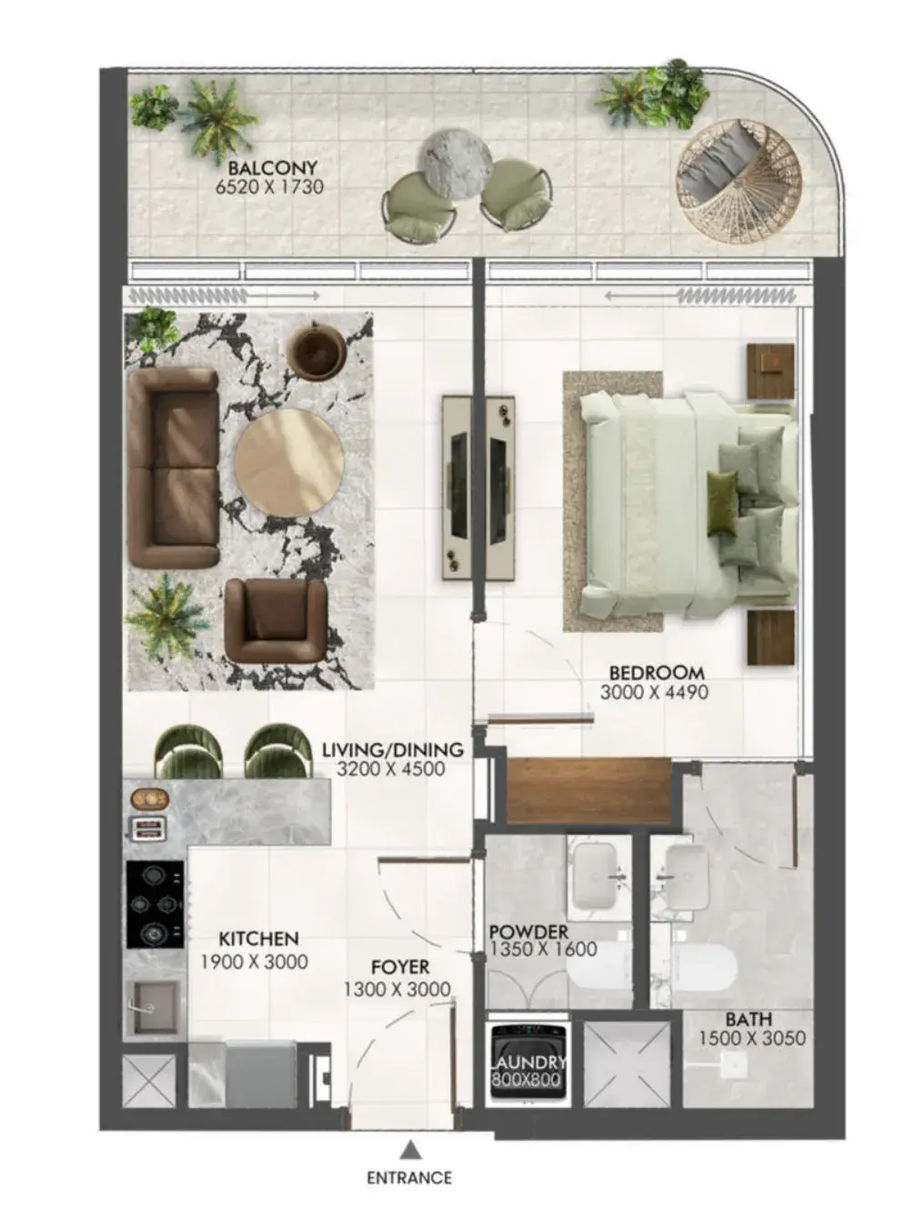 1 Bedroom apartments - Enchante floor plan