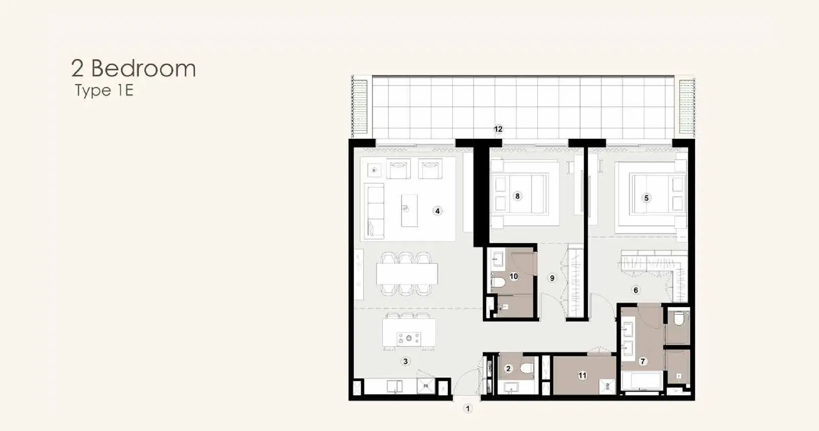 Type 1E floor plan