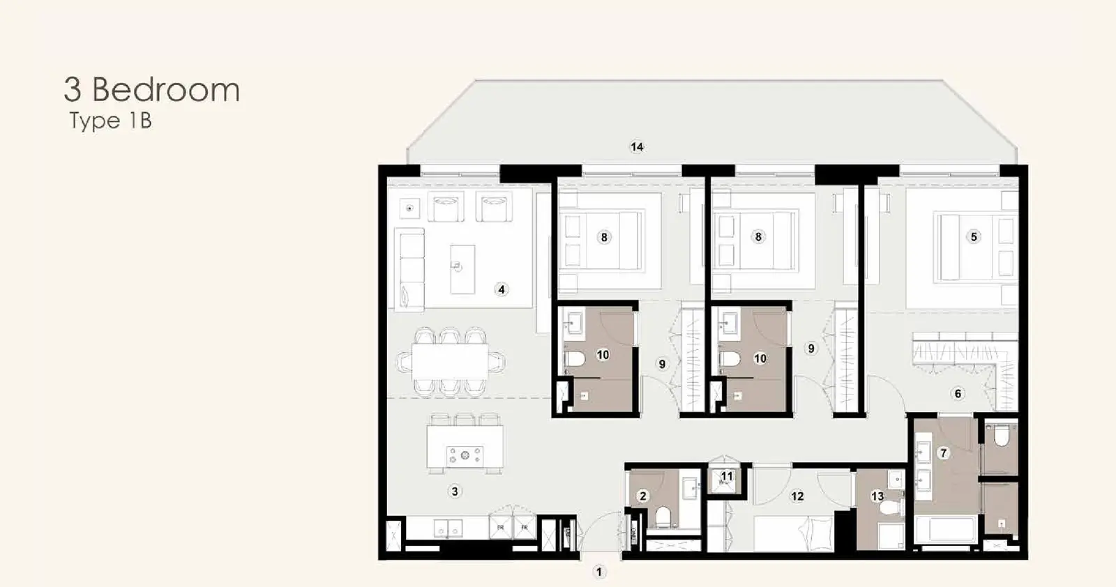 Type 1B floor plan