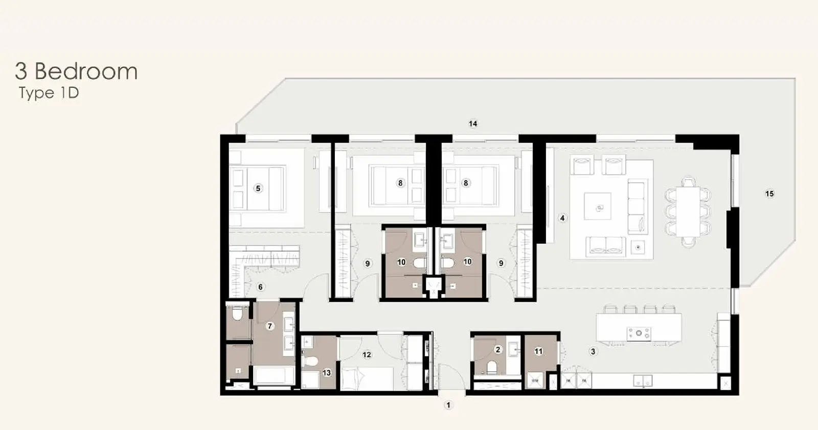 Type 1D floor plan