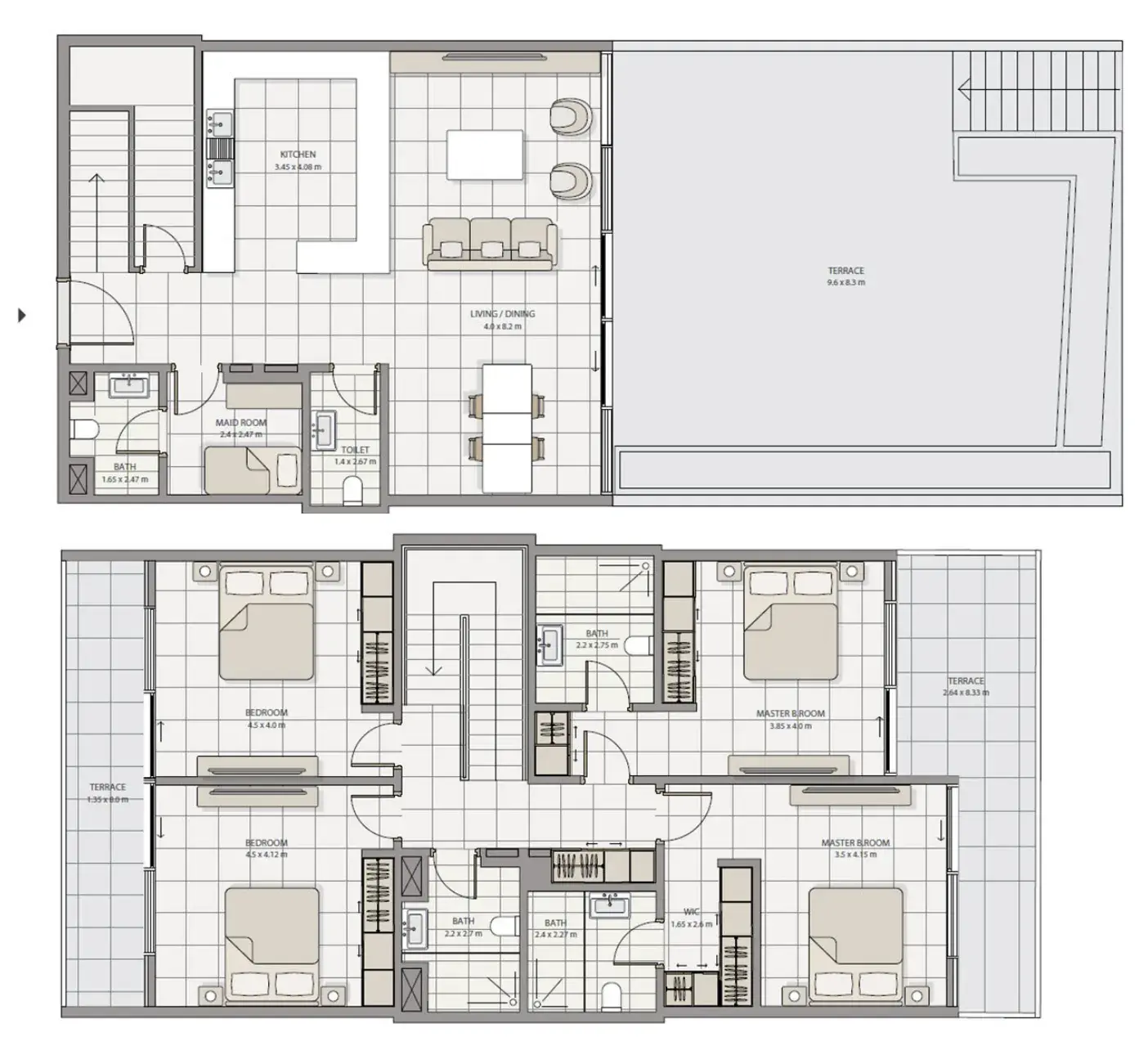 4 Bedrooms townhouse - The Icon Tower floor plan