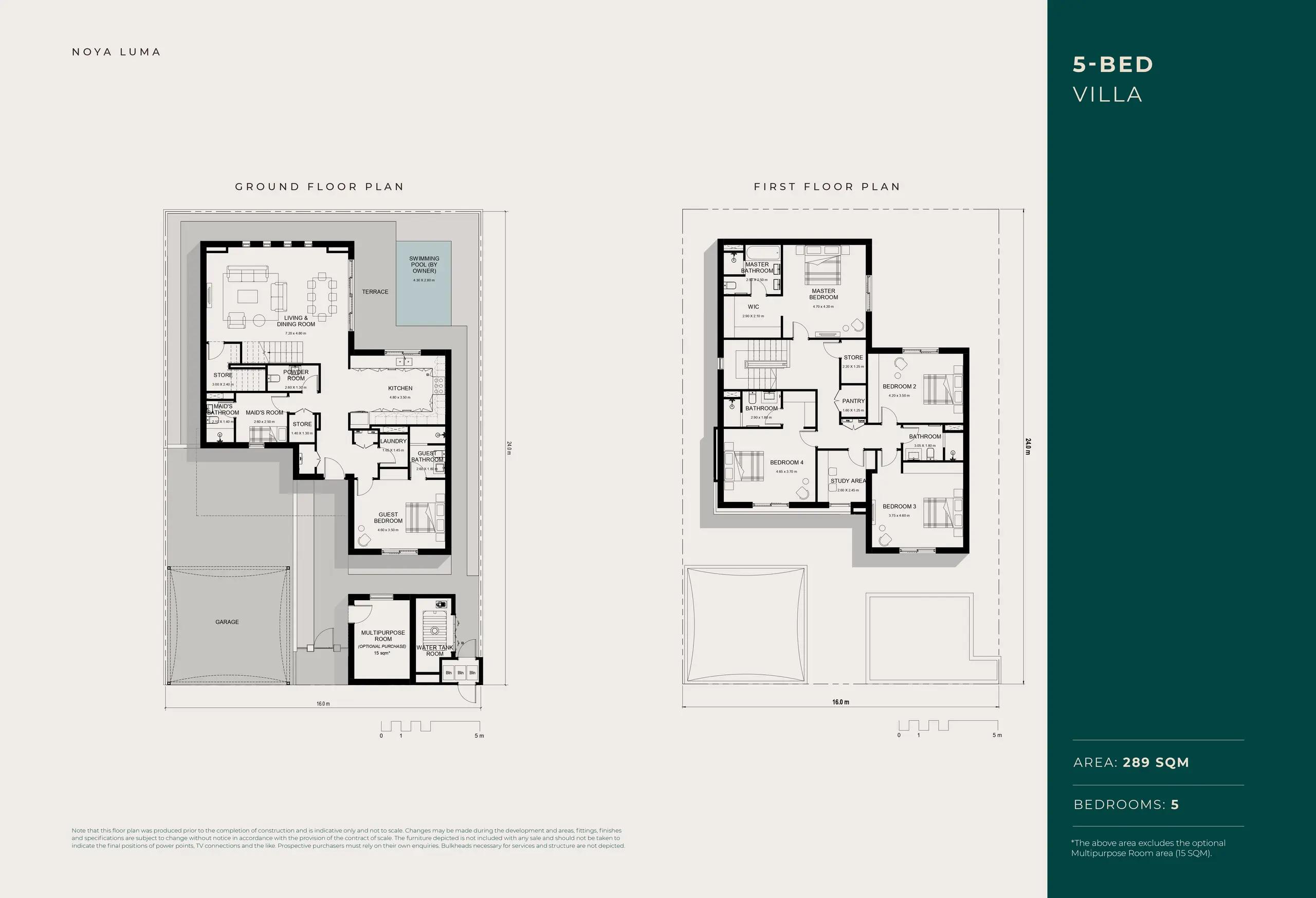 5 Bed Villa floor plan