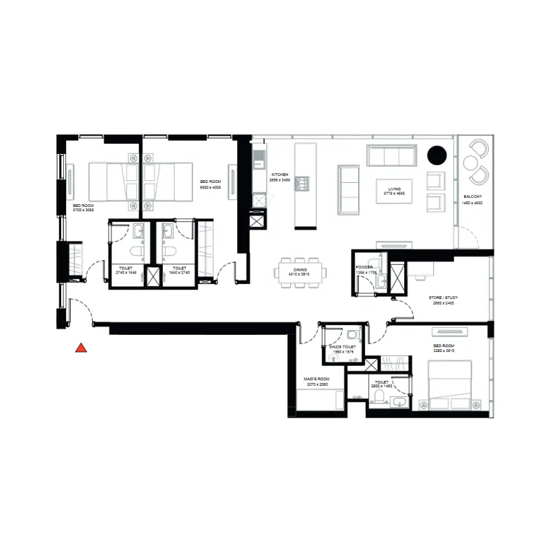 3,5 bedroom floor plan