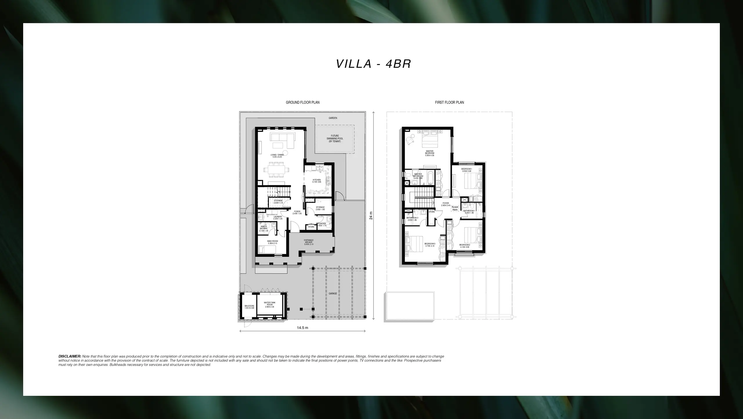 4 Bedroom Townhouse floor plan