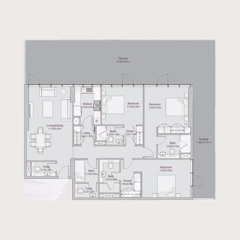 3 bedroom floor plan