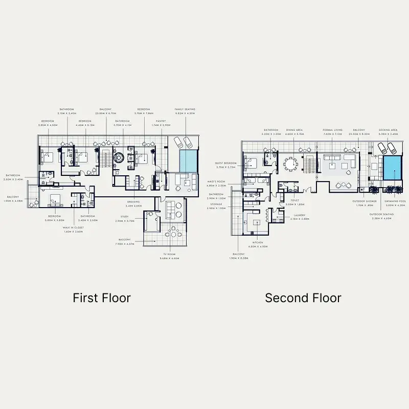 4 Bedrooms penthouse - Riviera Azure floor plan