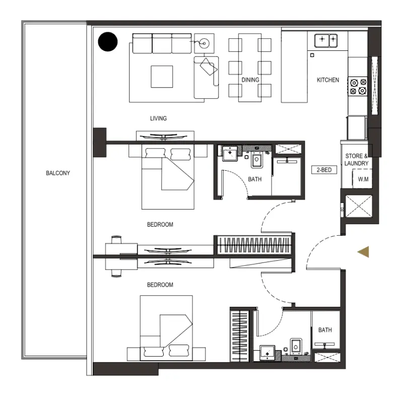 2 bedroom floor plan