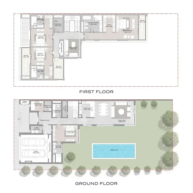 4 Bedrooms villa - Elwood floor plan