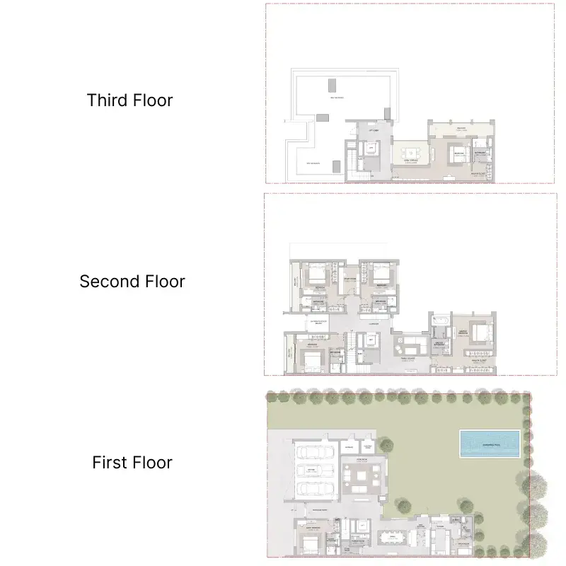 6 Bedrooms villa - Elwood floor plan
