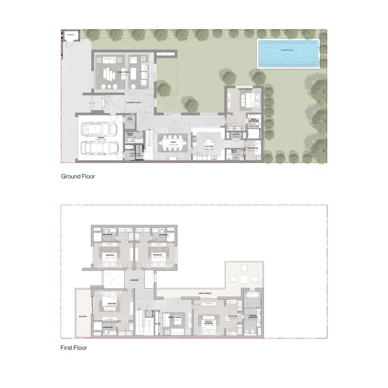5 bedroom+pool floor plan