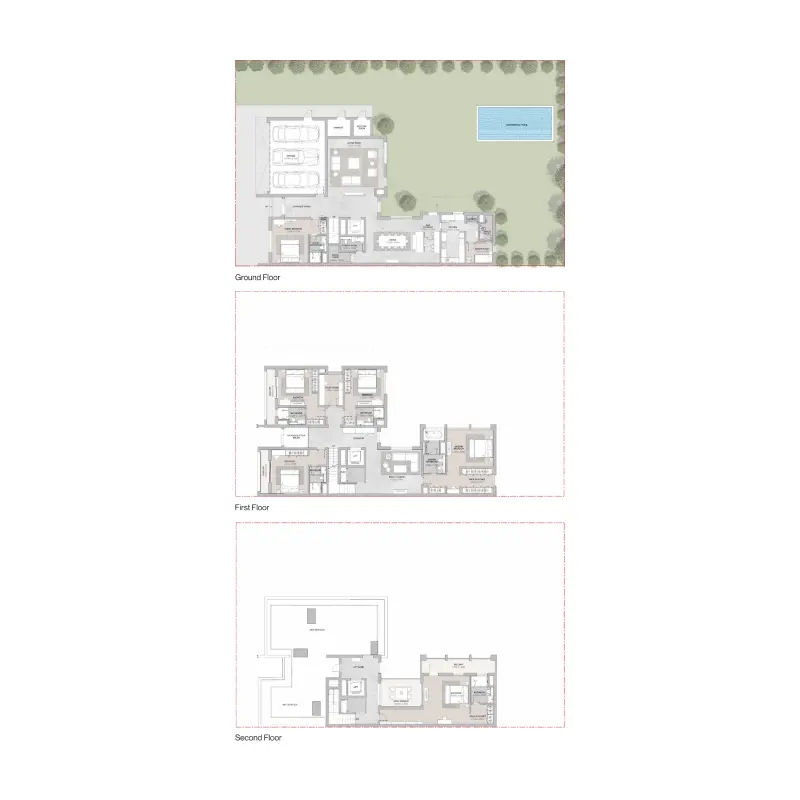 6 bedroom + pool floor plan