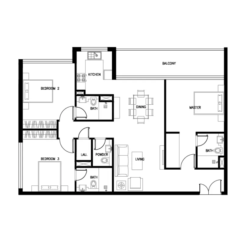 3 bedroom floor plan