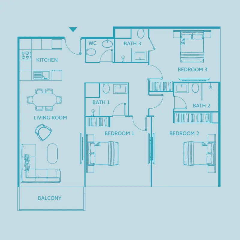3 bedroom floor plan