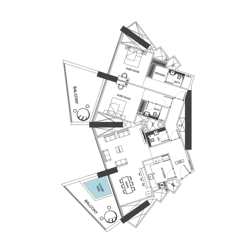 2 bedroom floor plan