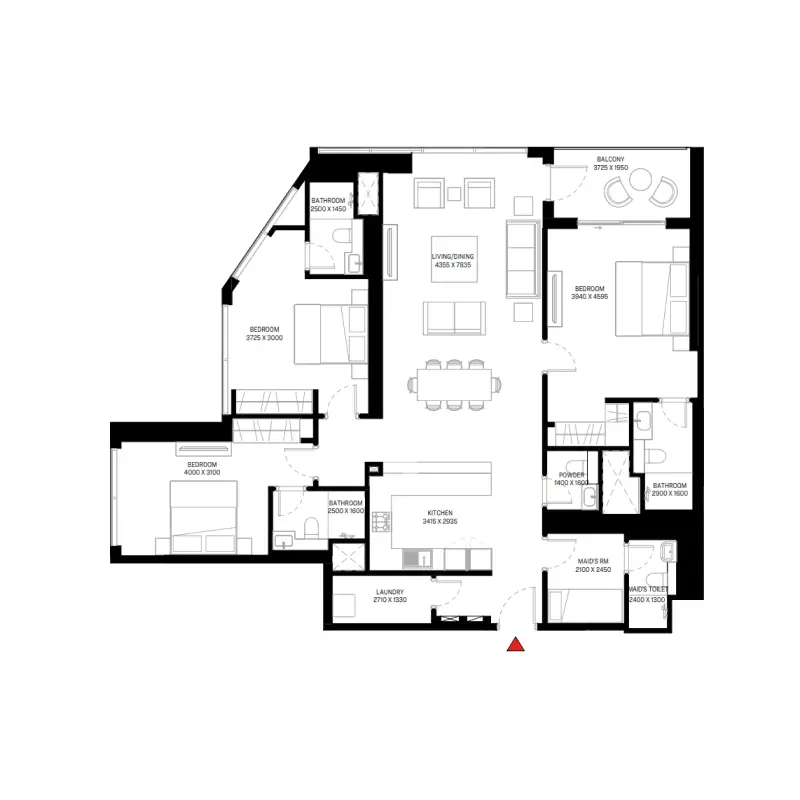 3 bedroom floor plan