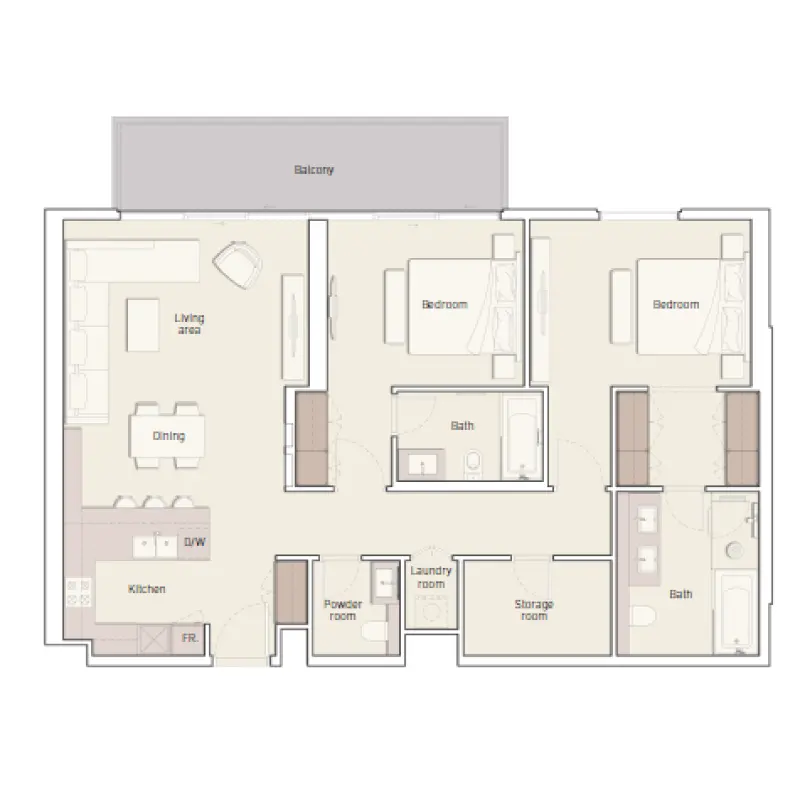 2 bedroom floor plan