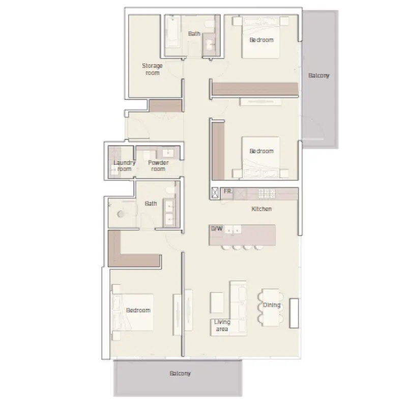 3 bedroom floor plan