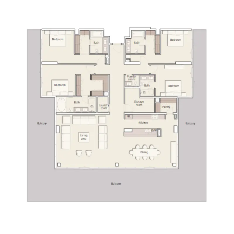 4 bedroom floor plan