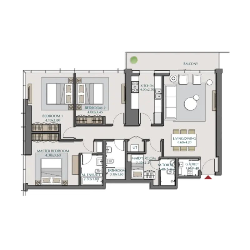 3 bedroom floor plan