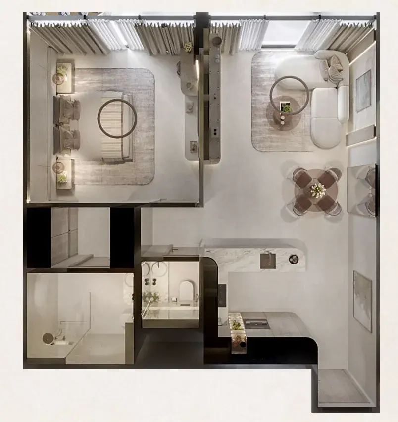 1 Bedroom apartments - Seraph By Wadan floor plan