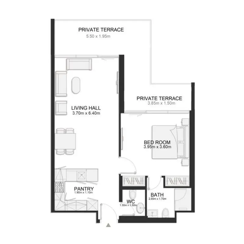 1 Bedroom apartments - Ashley Hills floor plan