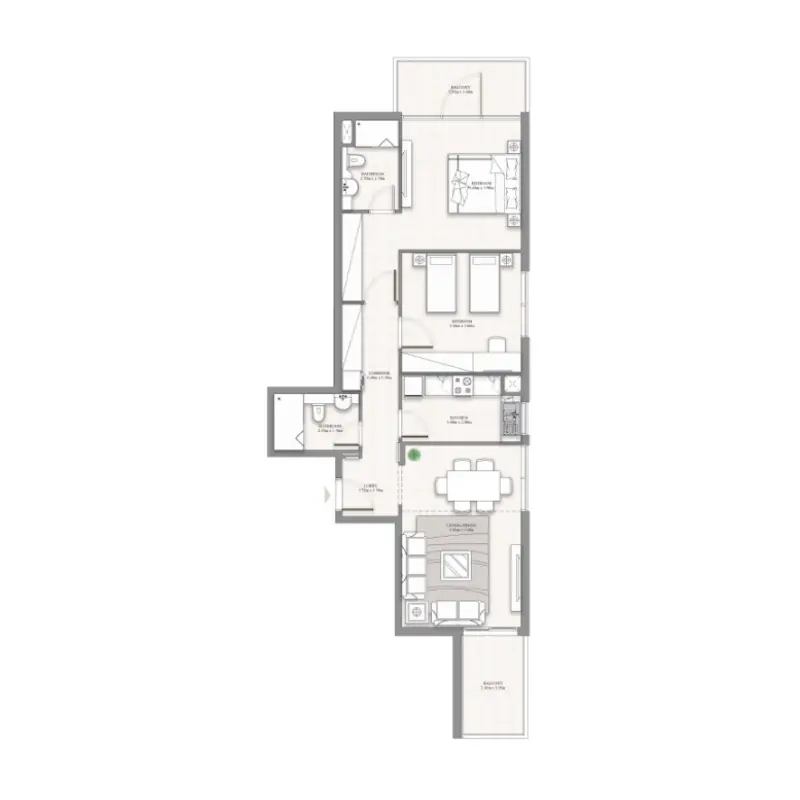 2 bedroom floor plan