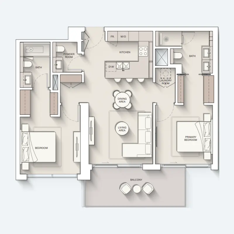 2 bedroom floor plan