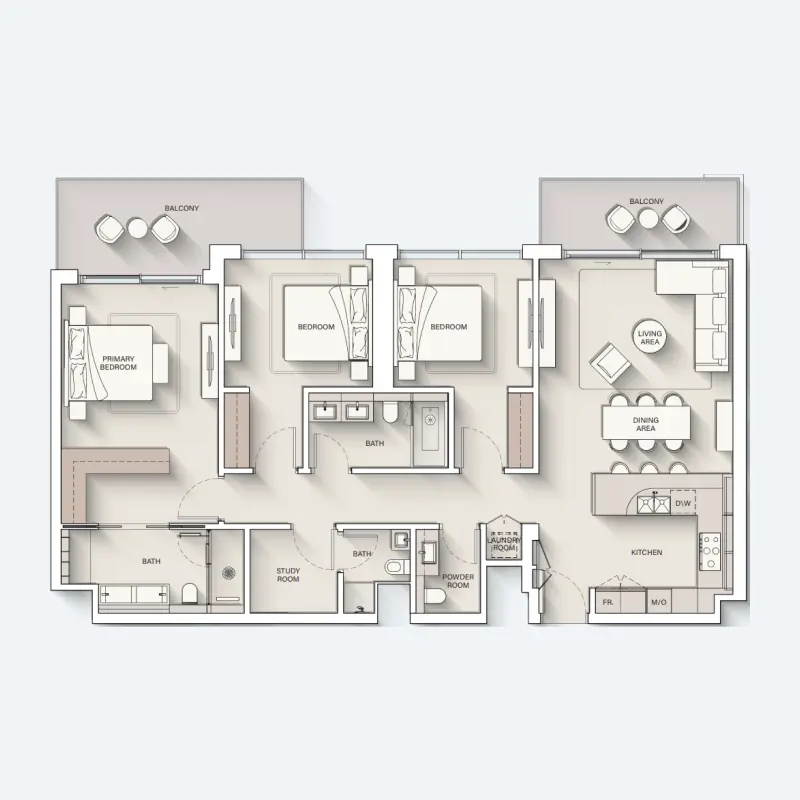 3 bedroom floor plan