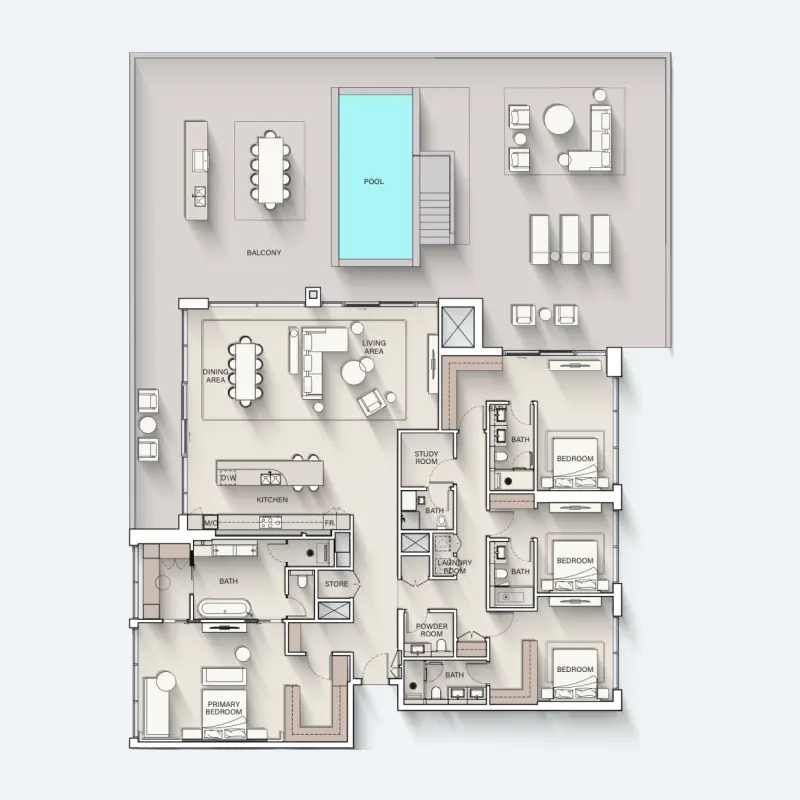 4 bedroom floor plan
