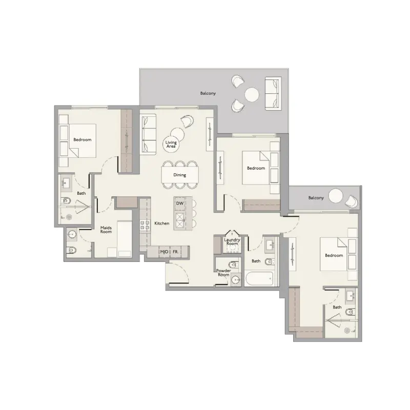 3 bedroom floor plan