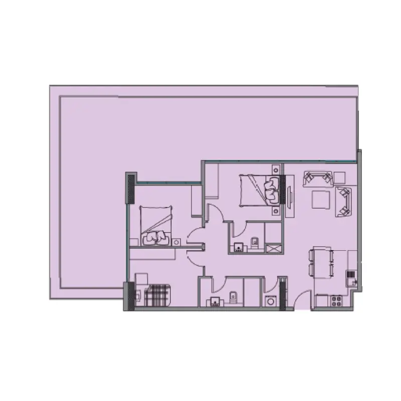 2 bedroom floor plan
