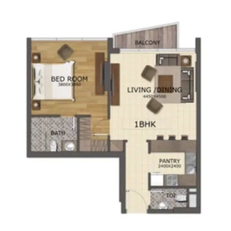 1 bedroom floor plan