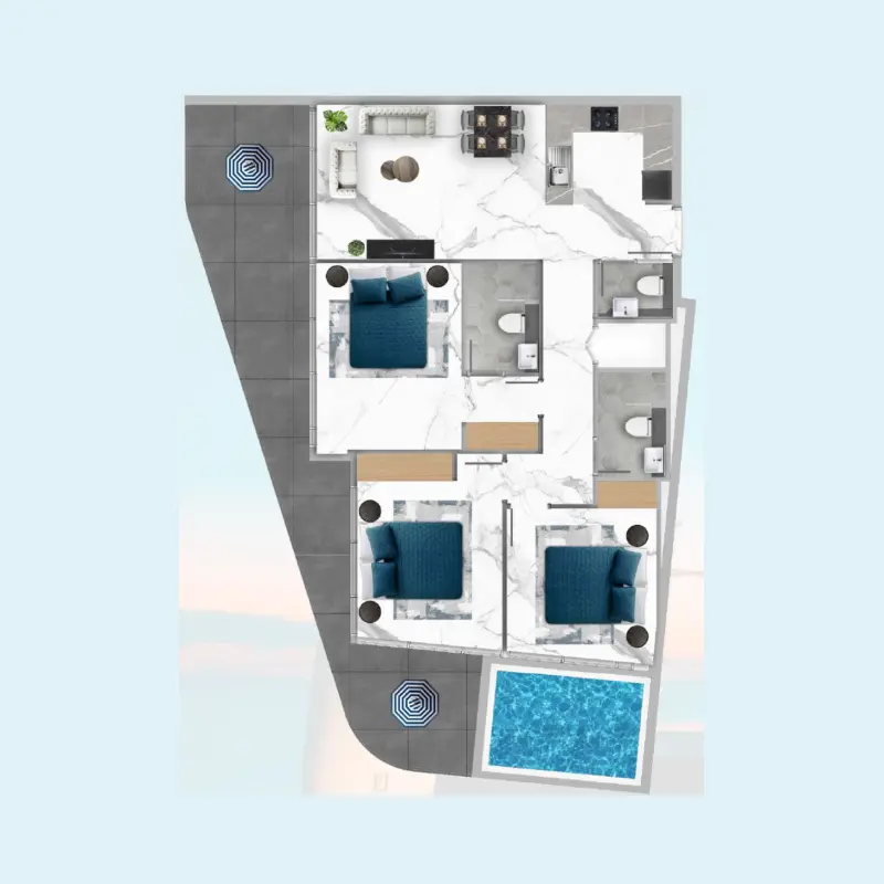 3 bedroom floor plan