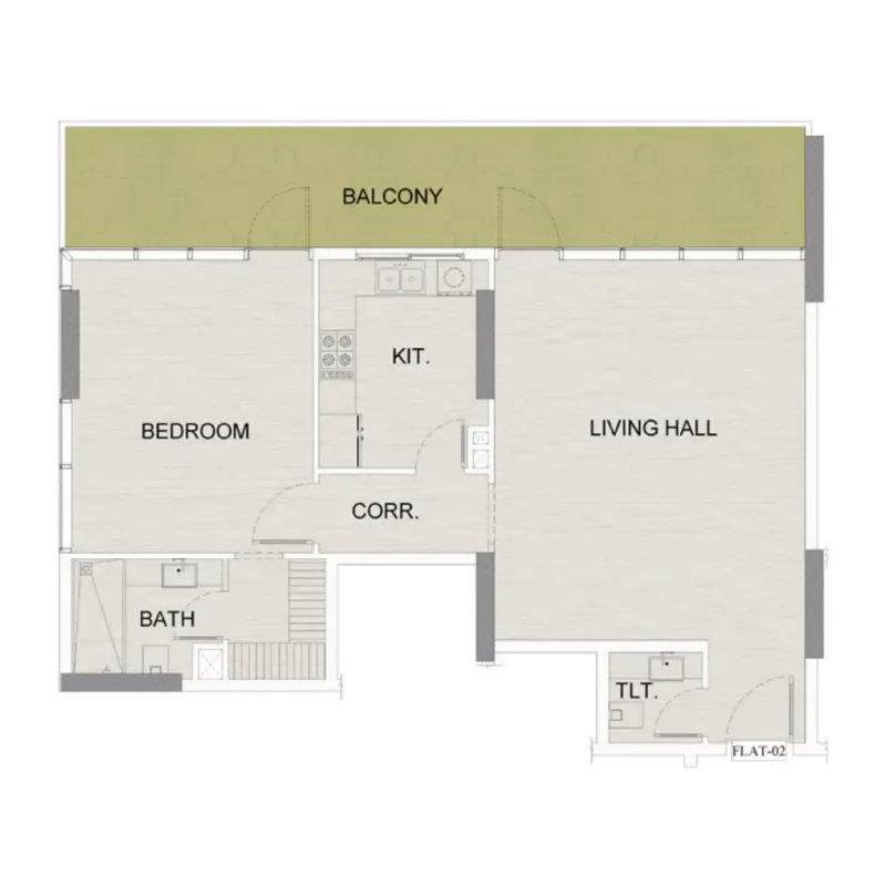 1 bedroom floor plan
