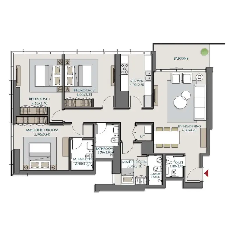 3 bedroom floor plan