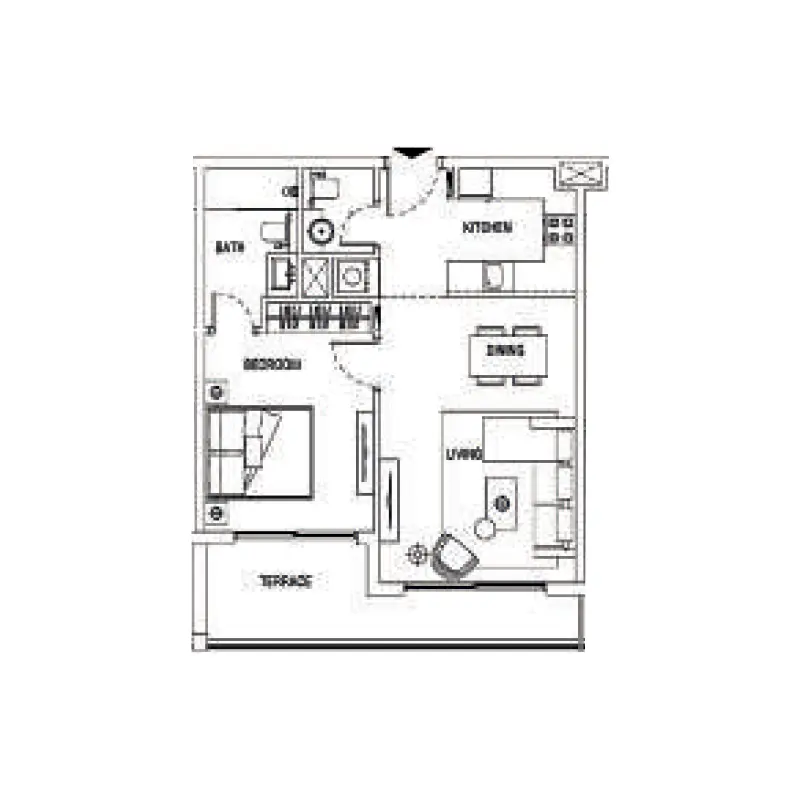 1 bedroom floor plan