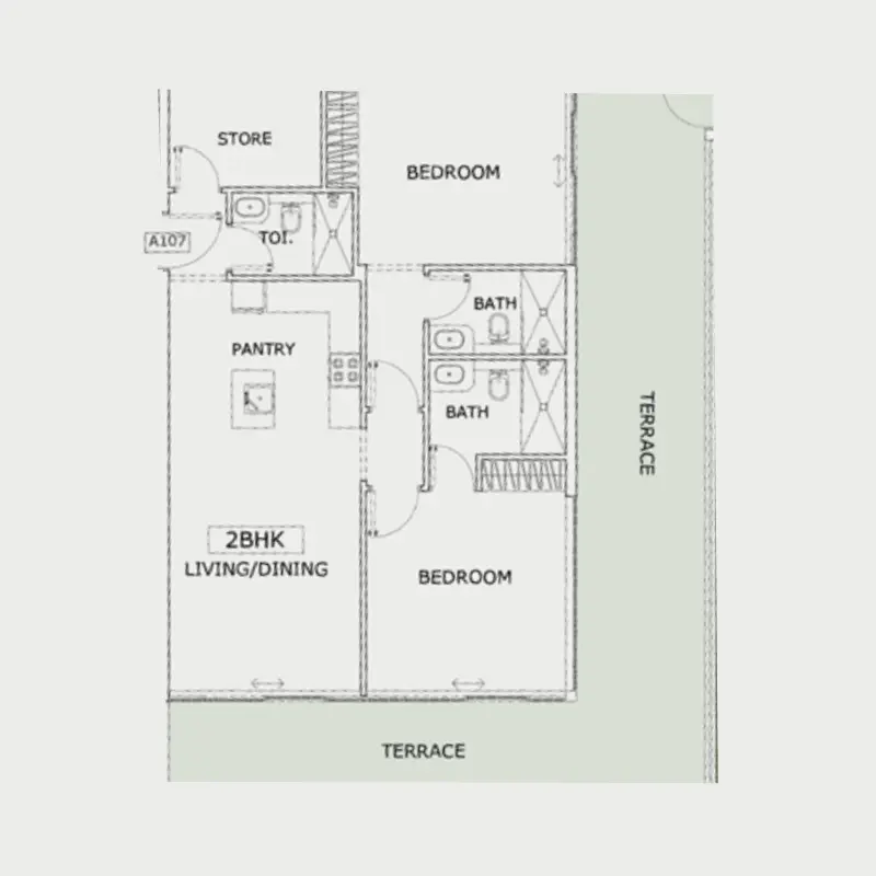 2 bedroom floor plan