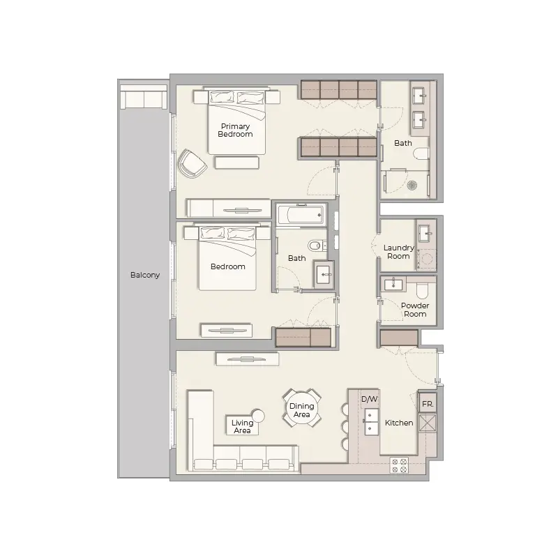 2 bedroom floor plan